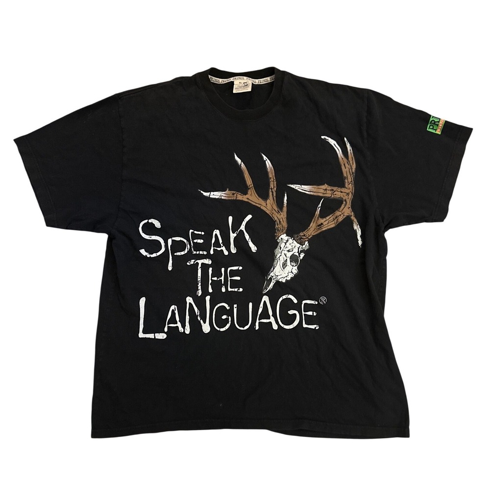 Primos Hunting Calls T Shirt Mens XL Black Speak The Language Deer Skull Graphic